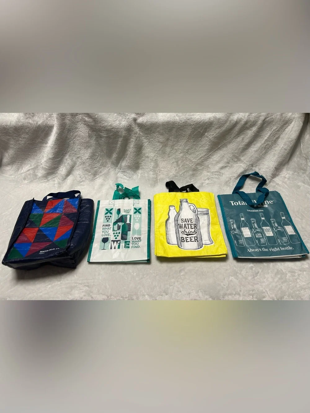 4 small grocery shopping reusable tote bags